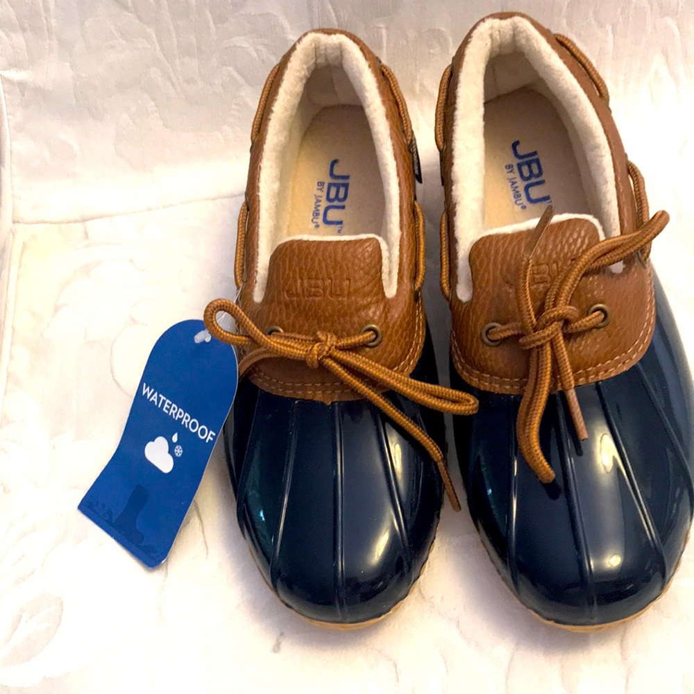 NWT JBU' Navy and Brown Waterproof Shoes